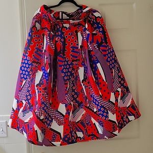 CLORFUL PLEATED A-LINE SKIRT SZ XL